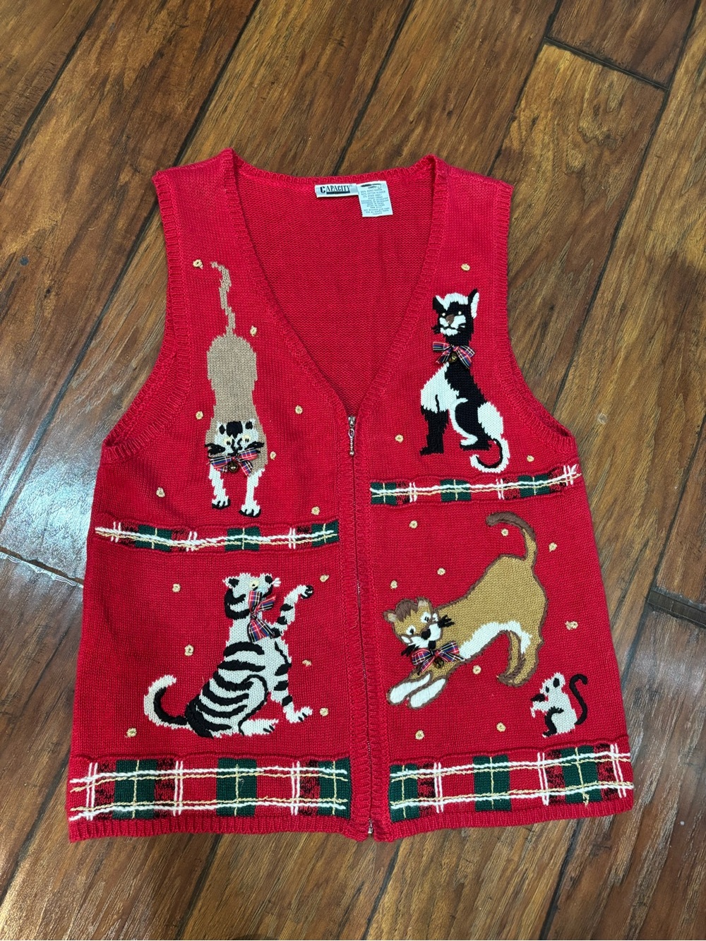 Grandma Core Sweater Vest Crazy Cat Lady